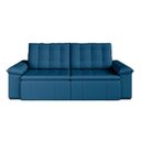 Ver imagem 4 de Sofá Cama Retrátil e Reclinável 4 Lugares 240cm Veludo com Molas Palmeira CabeCasa MadeiraOriginals Azul