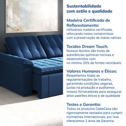 Sofá Cama Retrátil e Reclinável 4 Lugares 240cm Veludo com Molas Palmeira CabeCasa MadeiraMadeira - 10