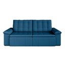 Ver imagem 4 de Sofá Cama Casal Retrátil e Reclinável 4 Lugares Veludo com Molas Azul Palmeira 240cm CabeCasa MadeiraOriginals Madeir