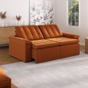 Ver imagem 1 de Sofá Cama Retrátil e Reclinável 4 Lugares 240cm Veludo com Molas Palmeira CabeCasa MadeiraOriginals