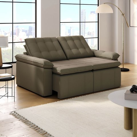 Sofá Cama Palmeira 3 Lugares Retrátil Reclinável 2,00m Veludo com Molas CabeCasa MadeiraOriginals