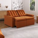 Ver imagem 1 de Sofá Cama Palmeira 3 Lugares Retrátil Reclinável 2,00m Veludo com Molas CabeCasa MadeiraOriginals Te