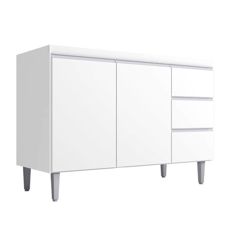 Balcão para Pia Andréia 100 Cm 2 Portas Branco Ajl Balcão para Pia Andréia 100 Cm 2 Portas Branco Ajl