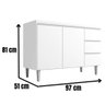 Balcão para Pia Andréia 100 Cm 2 Portas Branco Ajl - 4