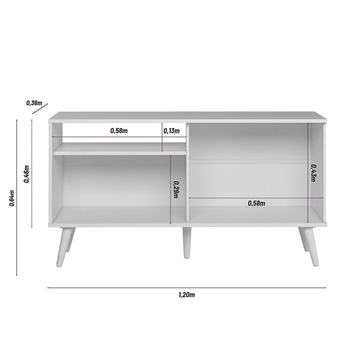 Rack para Tv até 50 0,64 X 1,20 Safira Edecasamoveis - 12