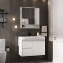 Ver imagem 1 de Conjunto Nicole 78 Cm com Lavatório e Espelheira - Fabribam