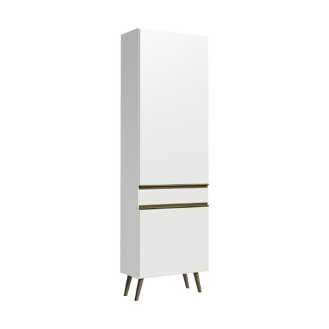 Paneleiro Armário de Cozinha com 2 Portas 62cm Retrô Florença Multimóveis MP2438 Branco