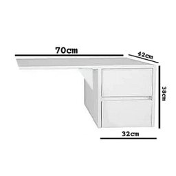 Escrivaninha Suspensa Mesa Para Notebook Branca Em Mdf - 4