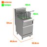 Fritador Profissional Industrial Prime a Gás GLP 30L Somente Óleo PFR30G - Venâncio - 2
