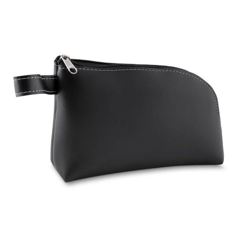 Necessaire Slim com Alça em Couro Sintético 20 x 5 x 13,5 cm Preto Unissex