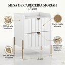 Ver imagem 3 de Mesa Lateral para Quarto Moriah 45cm 2 Gavetas