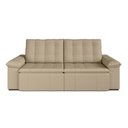 Ver imagem 4 de Sofá Cama Casal Retrátil Reclinável 3 Lugares Veludo Bege com Molas Palmeira 220cm CabeCasa MadeiraOriginals Madeirao