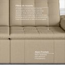 Ver mais imagens de Sofá Cama Casal Retrátil Reclinável 3 Lugares Veludo Bege com Molas Palmeira 220cm CabeCasa MadeiraOriginals Madeirao