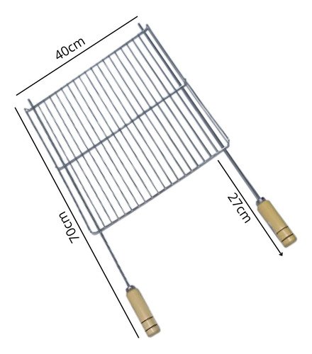 Grelha Uruguaia Reforçada C/borda Churrasqueira 40x40cm Jjb - 3