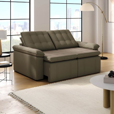 Sofá Cama Palmeira 3 Lugares Retrátil Reclinável 2,20m Veludo com Molas CabeCasa MadeiraOriginals