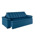 Ver imagem 4 de Sofá Cama Palmeira 3 Lugares Retrátil Reclinável 2,20m Veludo com Molas CabeCasa MadeiraOriginals Azul