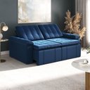 Ver imagem 2 de Sofá Cama Palmeira 3 Lugares Retrátil Reclinável 2,20m Veludo com Molas CabeCasa MadeiraOriginals