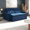 Ver imagem 1 de Sofá Cama Palmeira 3 Lugares Retrátil Reclinável 2,20m Veludo com Molas CabeCasa MadeiraOriginals Az