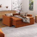 Ver imagem 3 de Sofá Cama Palmeira 3 Lugares Retrátil Reclinável 2,20m Veludo com Molas CabeCasa MadeiraOriginals Te