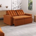 Ver imagem 1 de Sofá Cama Palmeira 3 Lugares Retrátil Reclinável 2,20m Veludo com Molas CabeCasa MadeiraOriginals Te