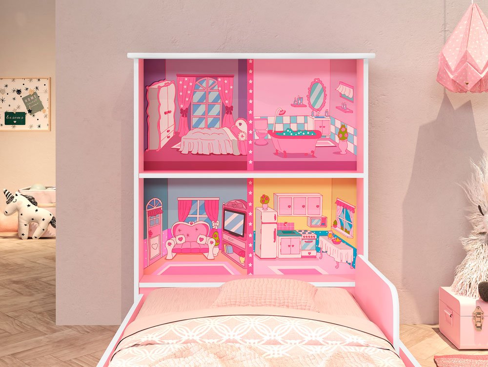 Cama Infantil Mini Cama Boneca Barbie Com Colchão em Promoção na