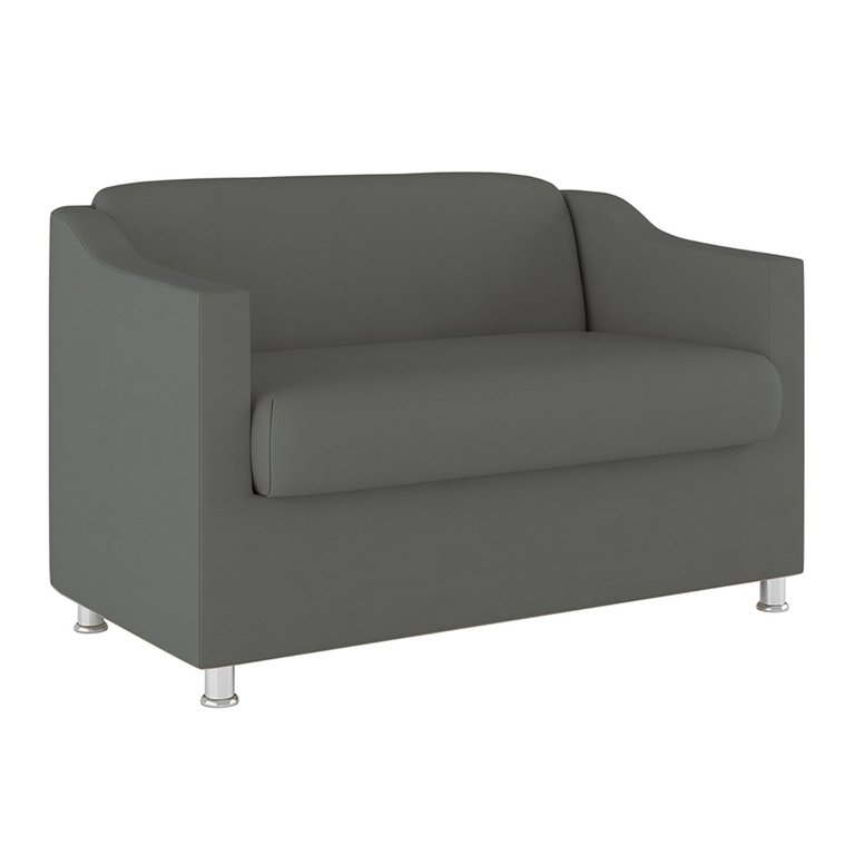 Sofá Namoradeira 2 Lugares Tilla Sala de Espera – Balaqui Decor Cor:Cinza