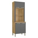 Ver imagem 1 de Armário Paneleiro Ametista Duplo Forno Freijó Gris - Kits Paraná