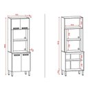 Ver imagem 2 de Armário Paneleiro Ametista Duplo Forno Freijó Gris - Kits Paraná