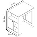 Ver imagem 2 de Bancada Balcão de Cozinha com 1 Porta e 3 Nichos 90cm Multimóveis CR20537 Branco/Mel