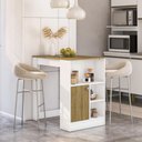 Ver imagem 3 de Bancada Balcão de Cozinha com 1 Porta e 3 Nichos 90cm Multimóveis CR20537 Branco/Mel