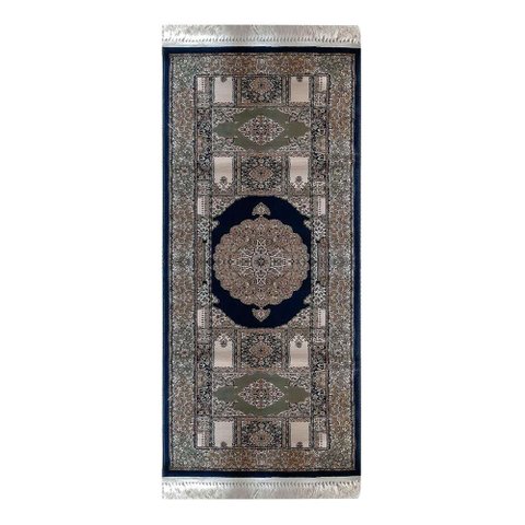 Passadeira Persa Bege com Detalhes Verde e Azul - 80x250cm Prime Home Decor