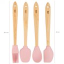 Ver imagem 5 de Conjunto 4 Utensílios 20cm Silicone Cabo Bambu Rosa Lyor Mini Cozinha Decoração