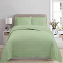 Ver imagem 2 de Kit Cobre Leito Flick Bordado Queen 3 Peças Percal 300 Fios Verde Lilly Home Enxovais