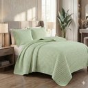 Ver imagem 4 de Kit Cobre Leito Flick Bordado Queen 3 Peças Percal 300 Fios Verde Lilly Home Enxovais