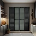 Ver imagem 2 de Porta Correr Venez. 6 Folhas Móv.210x240 Elite c/Fecho Autom V.Lis.Preto Brimak