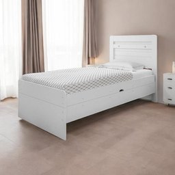 Cama Solteiro Baú Larissa Branca Framar - 1 Cama Solteiro Baú Larissa Branca Framar - 1