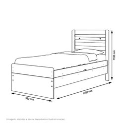 Cama Solteiro Baú Larissa Branca Framar - 3 Cama Solteiro Baú Larissa Branca Framar - 3