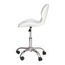 Ver imagem 2 de Cadeira Office Eiffel Slim com Estofado de Couro Sintético Branca