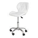 Ver imagem 1 de Cadeira Office Eiffel Slim com Estofado de Couro Sintético Branca