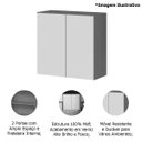 Ver imagem 4 de Conjunto Armário Aéreo e Balcão 100% Mdf 2 Portas 70 Cm Luna Cinamomo/branco