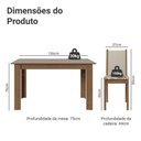 Ver imagem 3 de Conjunto Sala de Jantar Lucena Mesa Tampo de Madeira 6 Cadeiras Rustic/crema/lírio Bege Madesa