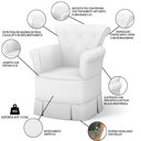 Ver imagem 3 de Poltrona de Amamentação e Descanso com Balanço e Puff Sophia P04 Sintético Branco - Mpozenato