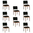 Ver imagem 1 de Kit 8 Cadeiras Decorativa Sala de Jantar Luxo Julia Facto Verde - Mozzelar