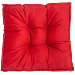 Assento Futton 40x40cm Suede Vermelho Artesanal Teares