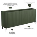 Ver imagem 3 de Aparador Buffet Sala de Jantar 4 Portas Brise Pés Industrial Preto Naim I03 Musgo - Lyam Decor