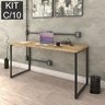 Kit com 10 Escrivaninhas Kuadra 150cm Estilo Industrial  - 3
