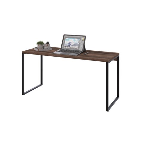 Conjunto com 10 Escrivaninhas Kuadra Estilo 150cm Industrial Nogal Marrom