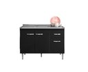 Ver imagem 1 de Balcão Gabinete para Cozinha Gabriela 120cm 3 Portas 1 Gaveta:preto