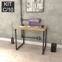 Ver imagem 2 de Kit com 10 Escrivaninhas Kuadra 90cm Estilo Industrial 