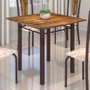 Ver imagem 2 de Mesa Tubular 75x75cm Tampo de Madeira Júlia Marrom